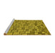 Sideview of Machine Washable Transitional Dark Yellow Green Rug, wshpat2193yw