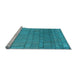 Sideview of Machine Washable Transitional Bright Turquoise Blue Rug, wshpat2195lblu