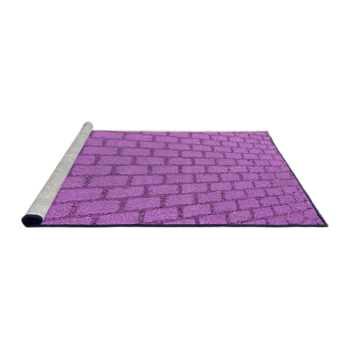 Sideview of Machine Washable Transitional Purple Rug, wshpat2197pur