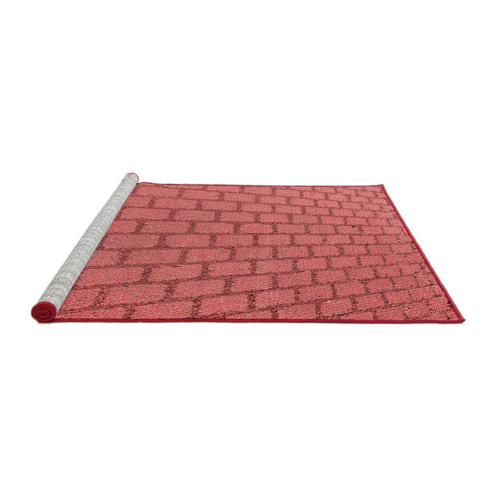 Sideview of Machine Washable Transitional Red Rug, wshpat2197rd