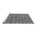 Sideview of Machine Washable Transitional Carbon Gray Rug, wshpat2198gry