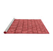 Sideview of Machine Washable Transitional Red Rug, wshpat2198rd