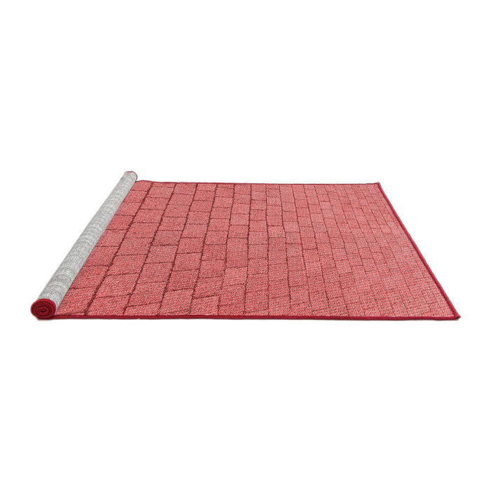 Sideview of Machine Washable Transitional Ruby Red Rug, wshpat2199rd