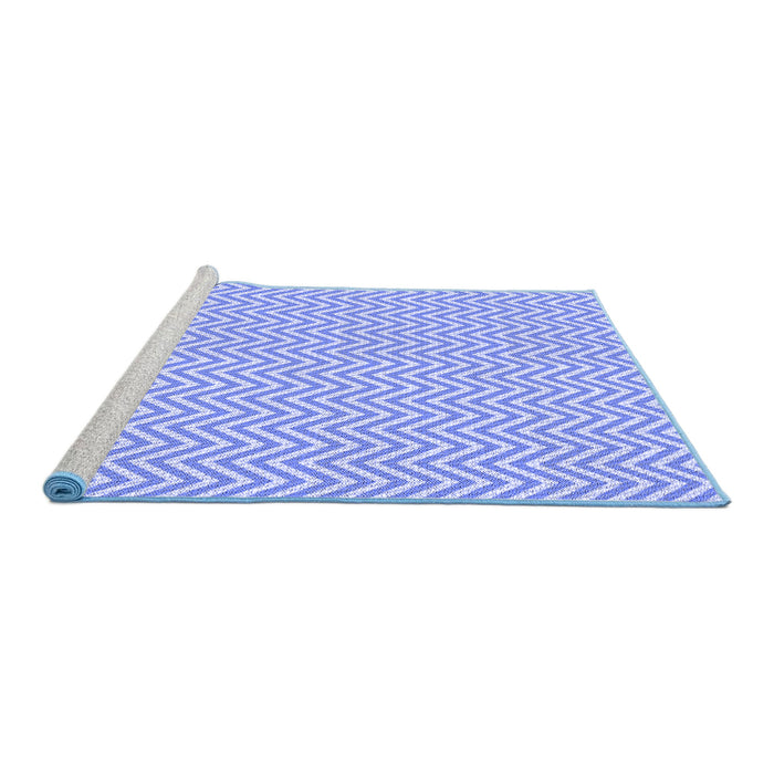 Sideview of Machine Washable Transitional Light Slate Blue Rug, wshpat22blu