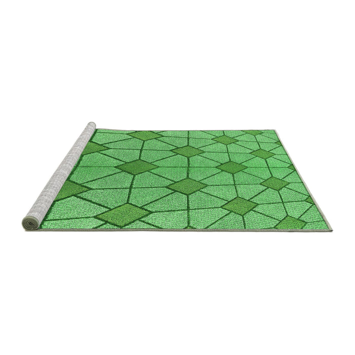 Sideview of Machine Washable Transitional Green Rug, wshpat2200grn