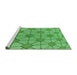 Sideview of Machine Washable Transitional Green Rug, wshpat2200grn