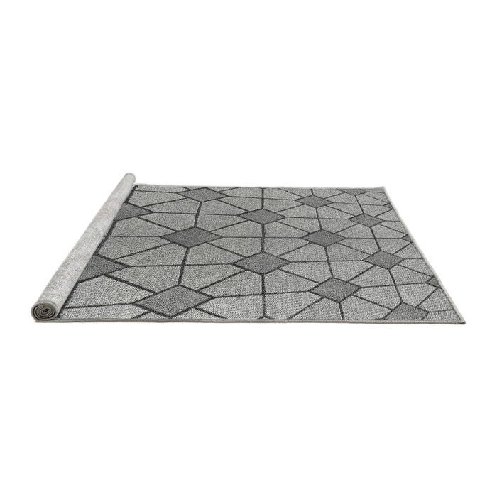 Sideview of Machine Washable Transitional Smokey Gray Rug, wshpat2200gry