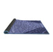 Thickness of Patterned Denim Blue Rug, pat2201blu