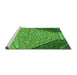 Sideview of Machine Washable Transitional Green Rug, wshpat2201grn