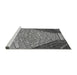 Sideview of Machine Washable Transitional Grey Gray Rug, wshpat2201gry