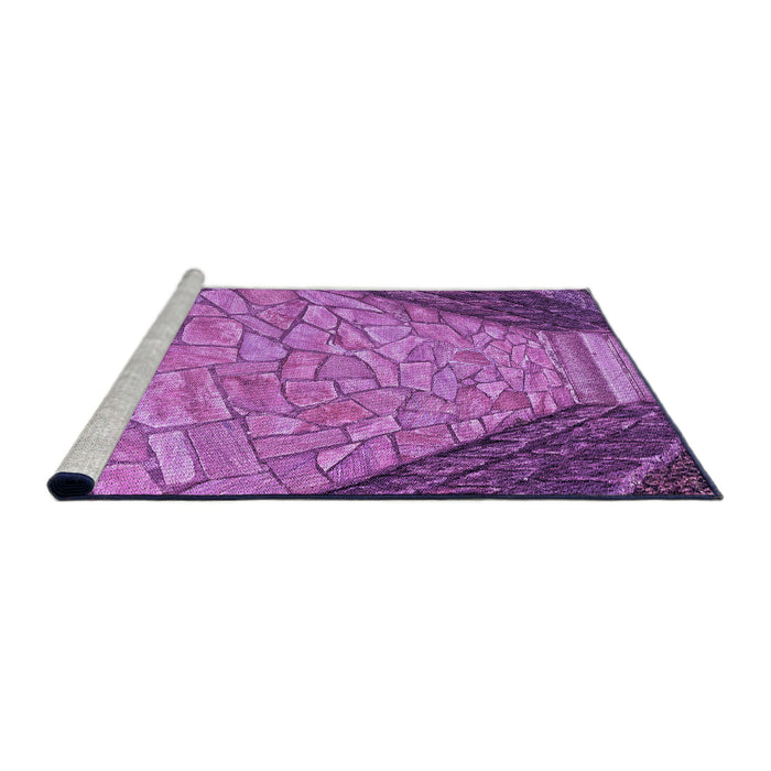 Sideview of Machine Washable Transitional Purple Rug, wshpat2201pur