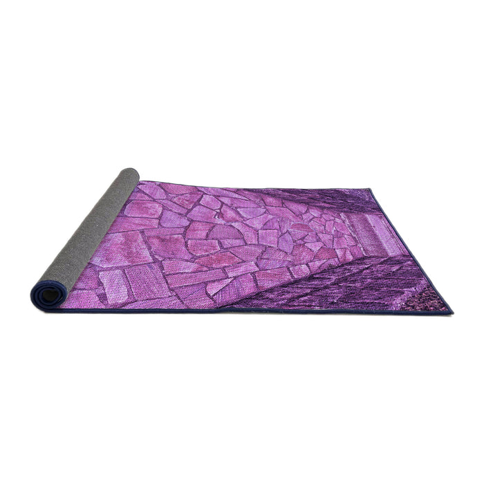 Thickness of Patterned Purple Rug, pat2201pur