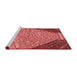 Sideview of Machine Washable Transitional Red Rug, wshpat2201rd