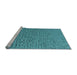 Sideview of Machine Washable Transitional Dark Cyan Green Rug, wshpat2202lblu