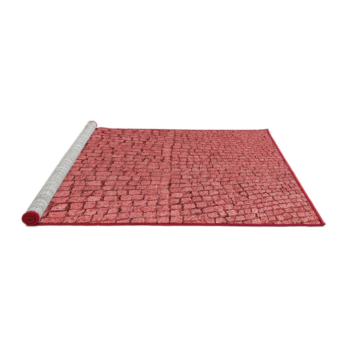 Sideview of Machine Washable Transitional Red Rug, wshpat2202rd