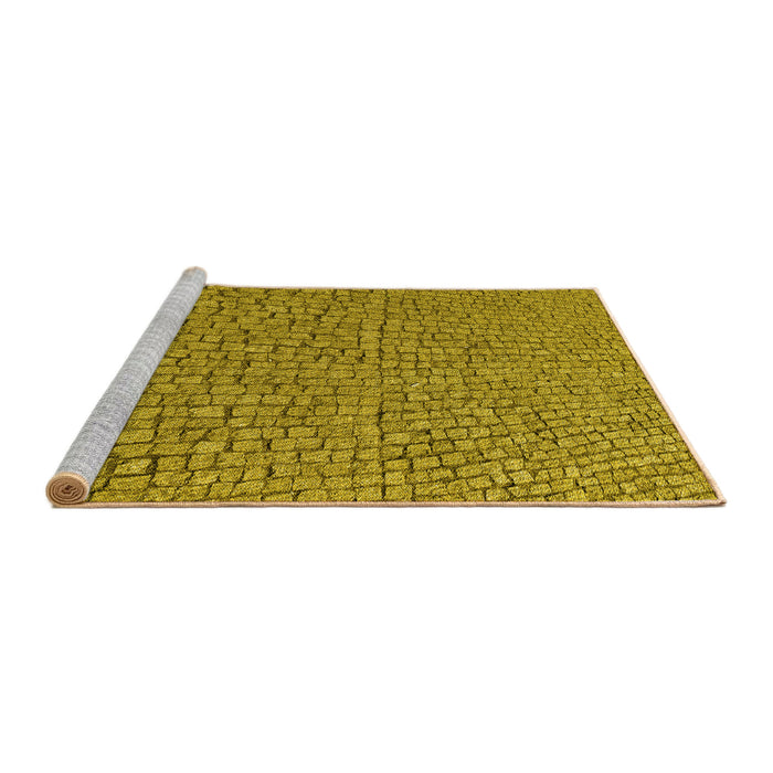 Sideview of Machine Washable Transitional Dark Bronze Brown Rug, wshpat2202yw
