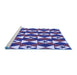 Sideview of Machine Washable Transitional Purple Mimosa Purple Rug, wshpat2203blu