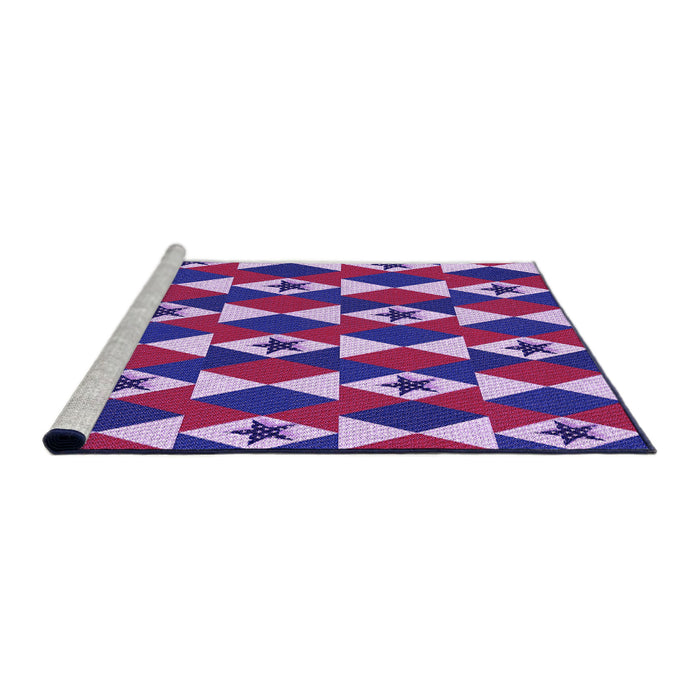 Sideview of Machine Washable Transitional Dark Magenta Purple Rug, wshpat2203pur