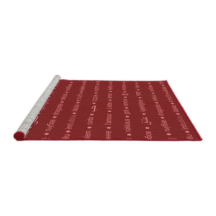 Sideview of Machine Washable Transitional Red Rug, wshpat2204rd