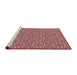 Sideview of Machine Washable Transitional Pink Rug, wshpat2205rd