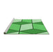 Sideview of Machine Washable Transitional Green Rug, wshpat2206grn