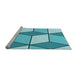 Sideview of Machine Washable Transitional Light Sea Green Rug, wshpat2206lblu