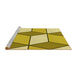 Sideview of Machine Washable Transitional Bold Yellow Rug, wshpat2206yw