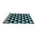 Sideview of Machine Washable Transitional Deep Teal Green Rug, wshpat2207lblu