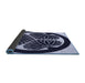 Thickness of Patterned Night Blue Rug, pat2208blu