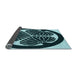 Thickness of Patterned Deep Teal Green Rug, pat2208lblu