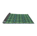 Thickness of Patterned Emerald Green Rug, pat221lblu