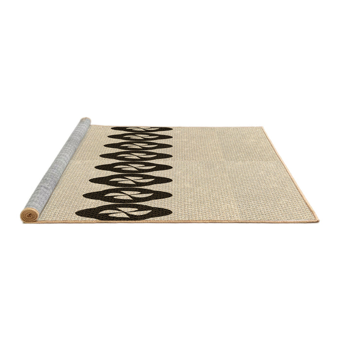 Sideview of Machine Washable Transitional Moccasin Beige Rug, wshpat2211brn