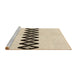 Sideview of Machine Washable Transitional Moccasin Beige Rug, wshpat2211brn