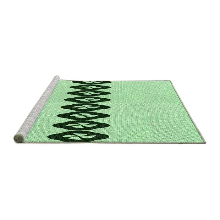 Sideview of Machine Washable Transitional Mint Green Rug, wshpat2211grn