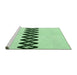 Sideview of Machine Washable Transitional Mint Green Rug, wshpat2211grn