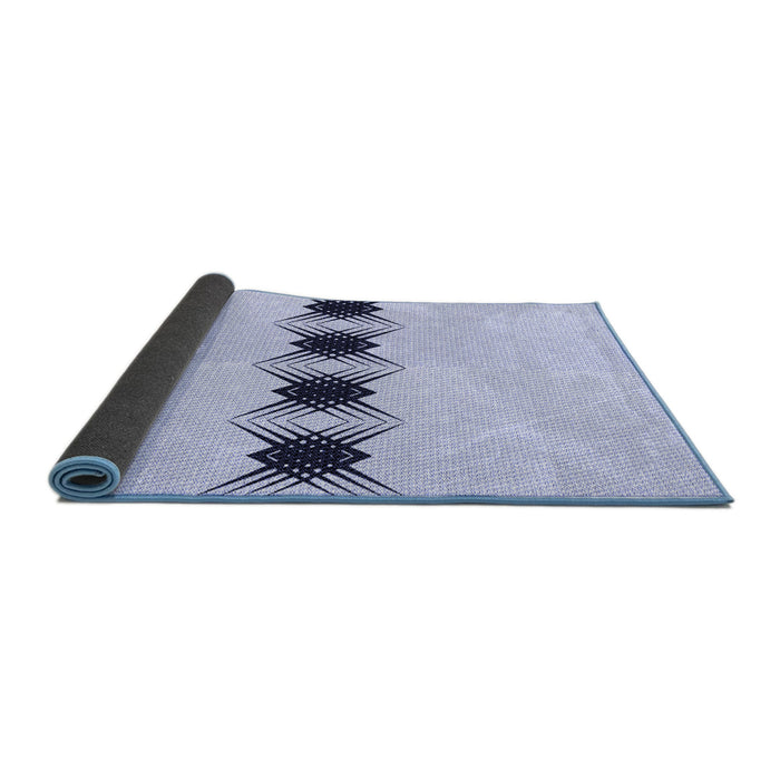 Thickness of Patterned Lavender Blue Rug, pat2212blu