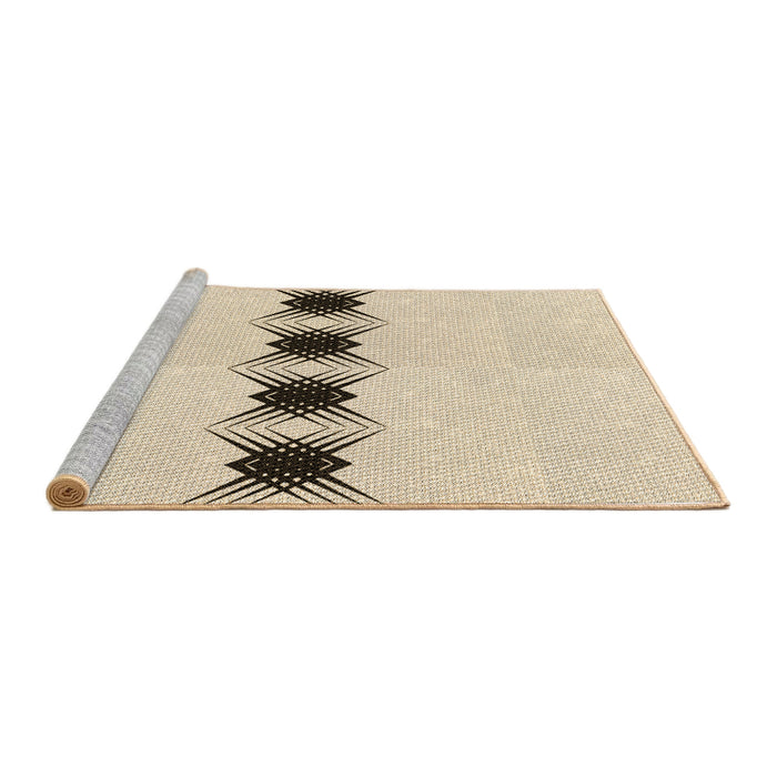 Sideview of Machine Washable Transitional Moccasin Beige Rug, wshpat2212brn