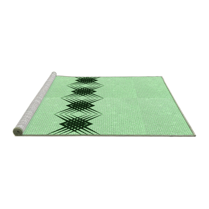 Sideview of Machine Washable Transitional Mint Green Rug, wshpat2212grn