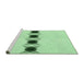 Sideview of Machine Washable Transitional Mint Green Rug, wshpat2212grn