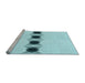 Sideview of Machine Washable Transitional Electric Blue Rug, wshpat2212lblu