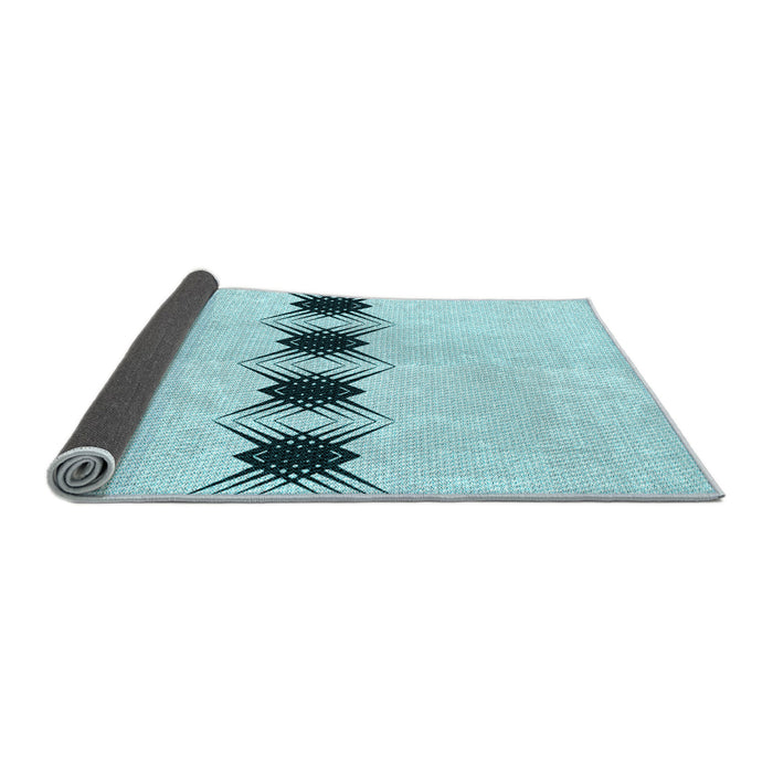 Thickness of Patterned Electric Blue Rug, pat2212lblu
