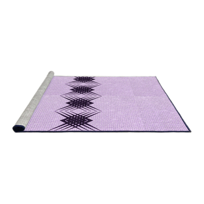 Sideview of Machine Washable Transitional Orchid Purple Rug, wshpat2212pur