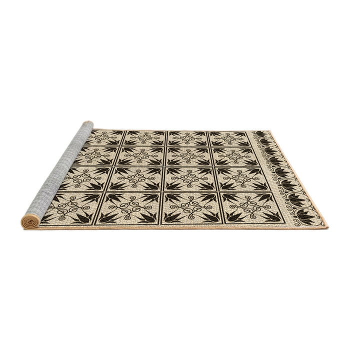 Sideview of Machine Washable Transitional Vanilla Gold Rug, wshpat2213brn