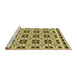 Sideview of Machine Washable Transitional Mustard Yellow Rug, wshpat2213yw