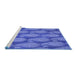 Sideview of Machine Washable Transitional Sky Blue Rug, wshpat2215blu