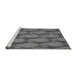 Sideview of Machine Washable Transitional Dark Gray Rug, wshpat2215gry