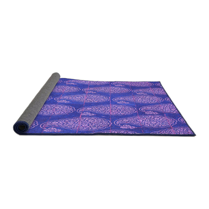 Thickness of Patterned Purple Mimosa Purple Rug, pat2215pur