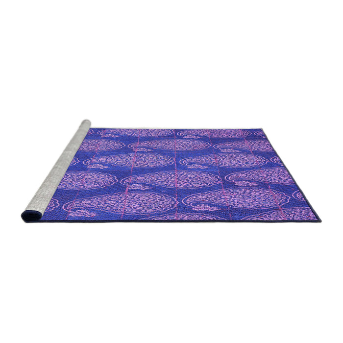 Sideview of Machine Washable Transitional Purple Mimosa Purple Rug, wshpat2215pur