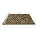 Sideview of Machine Washable Transitional Chocolate Brown Rug, wshpat2216brn