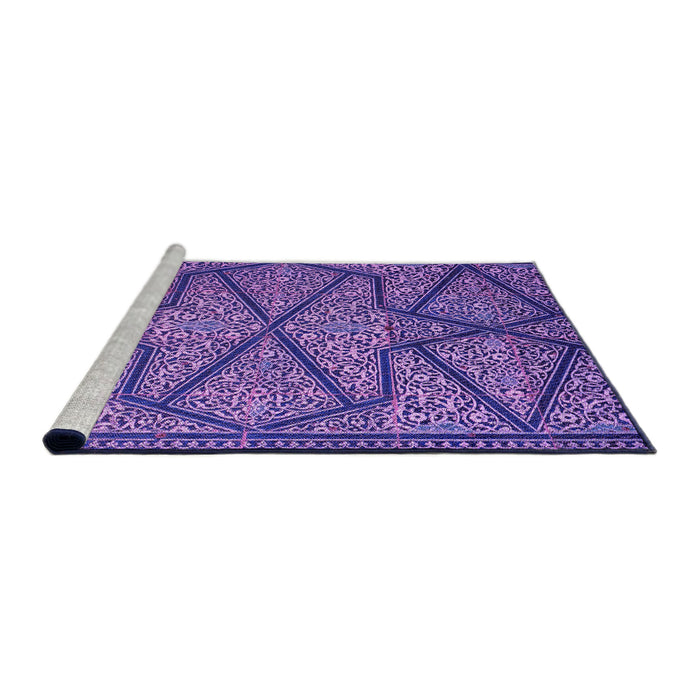 Sideview of Machine Washable Transitional Amethyst Purple Rug, wshpat2216pur